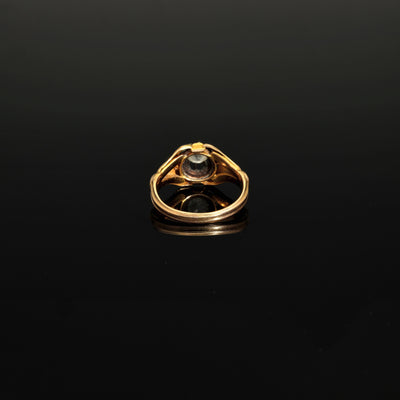 Art Nouveau Jewelry 0.6 CT Old Mine Cut Diamond Solitaire Ring, Mid 19th Century, France