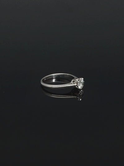 Antique Art Deco 0.5 Carat Diamond Solitaire Platinum Ring, LAB REPORT Brilliant Cut VVSI F Certified Diamond Ring, 1920s Platinum Jewelry